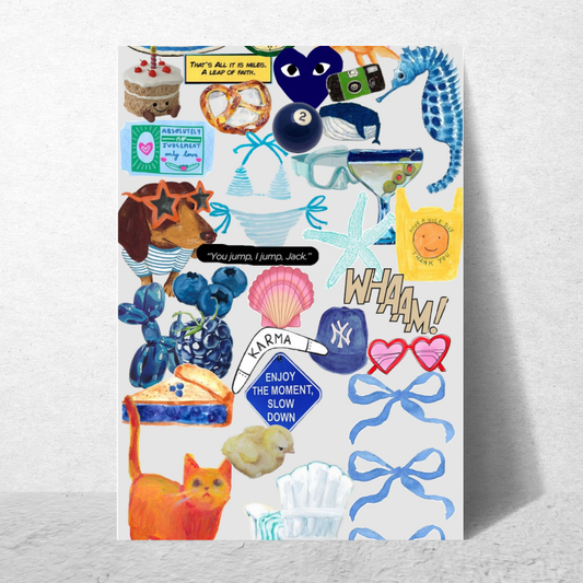 "Slow Mornings & Silly Things" Moodboard Poster